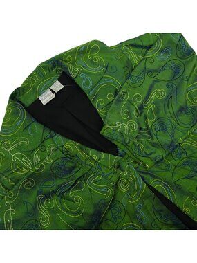 Bleu Bayou XL Paisley Silk Jacket Ruffle Lagenlook Fairycore Maximalist Boho